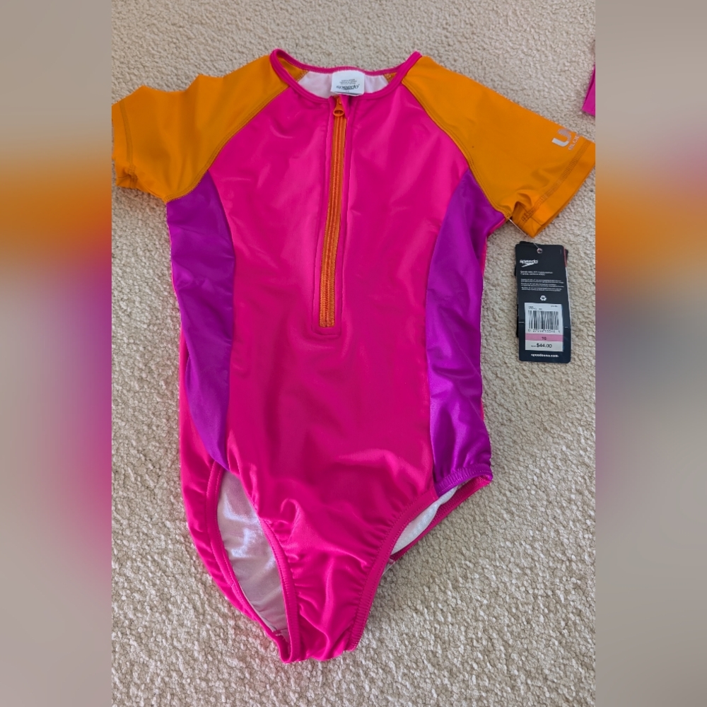 Speedo Kids Swimwear - Pink and Orange Size 10